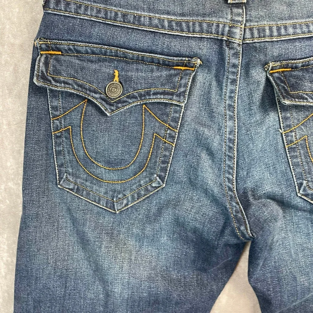 Y2K True Religion Geno Relaxed Slim Jeans Mens 34 Medium Wash Blue Denim
